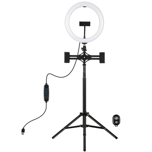 10.2 Dual Phone Tripod With Usb Ring Light & Remote-1915196784095924225