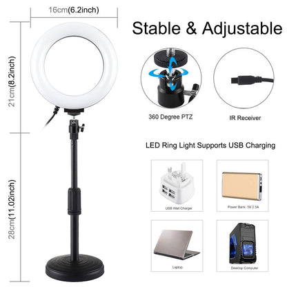6.2 Rgbw Led Ring Light With Remote And Tripod-1915196757072023557