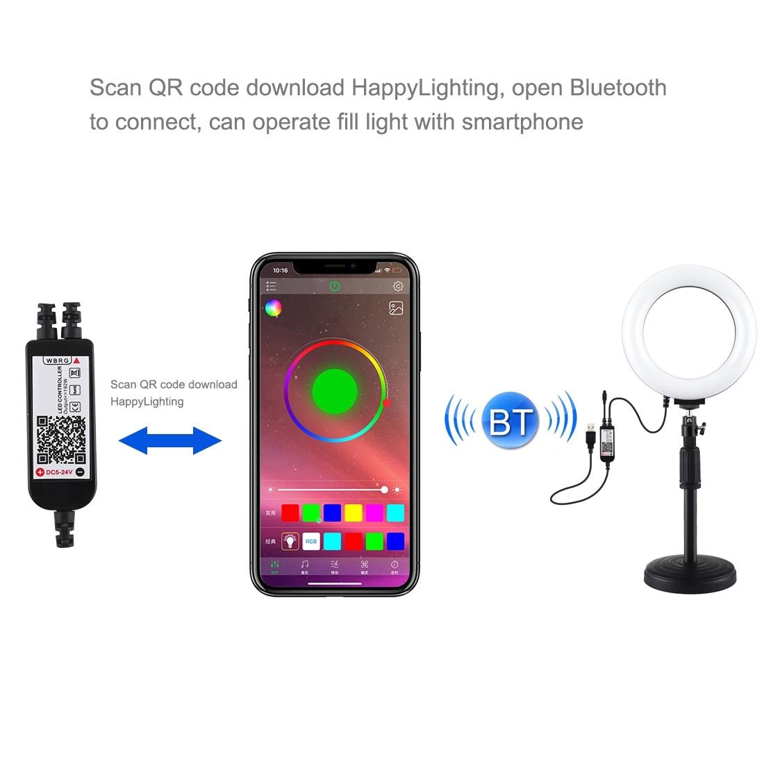 6.2 Rgbw Led Ring Light With Remote And Tripod-1915196757072023559