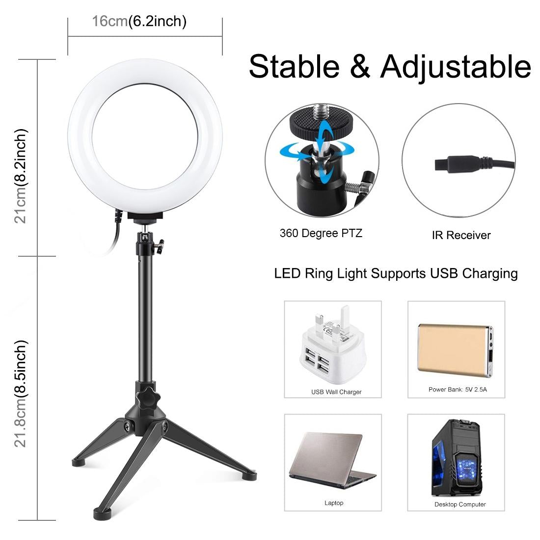 6.2 Rgbw Led Ring Light With Tripod And Remote Control-1915196772515450885