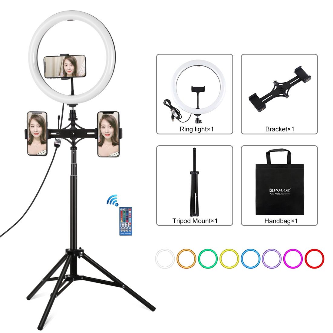 11.8 Rgbw Led Ring Light Kit With Mount Dual Phone Brackets And Remote Control-1915196802194345984