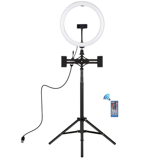 11.8 Rgbw Led Ring Light Kit With Mount Dual Phone Brackets And Remote Control-1915196802194345985