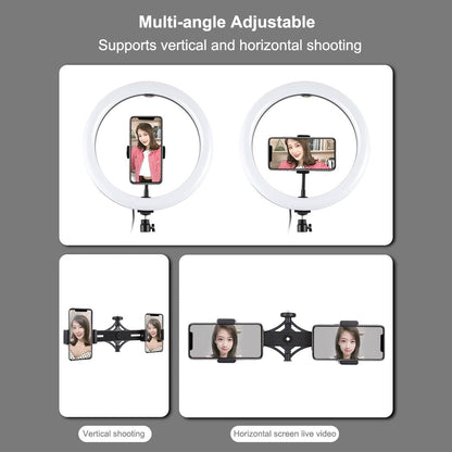 11.8 Rgbw Led Ring Light Kit With Mount Dual Phone Brackets And Remote Control-1915196802194345987