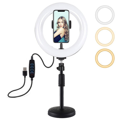7.9 Led Ring Light With Usb 3 Modes Dual Colour Phone Clamp-1915196492566630400
