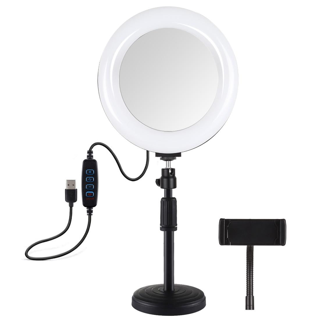7.9 Dual-Colour Led Ring Light With Desktop Mount And Phone Clamp-1915196509482258433
