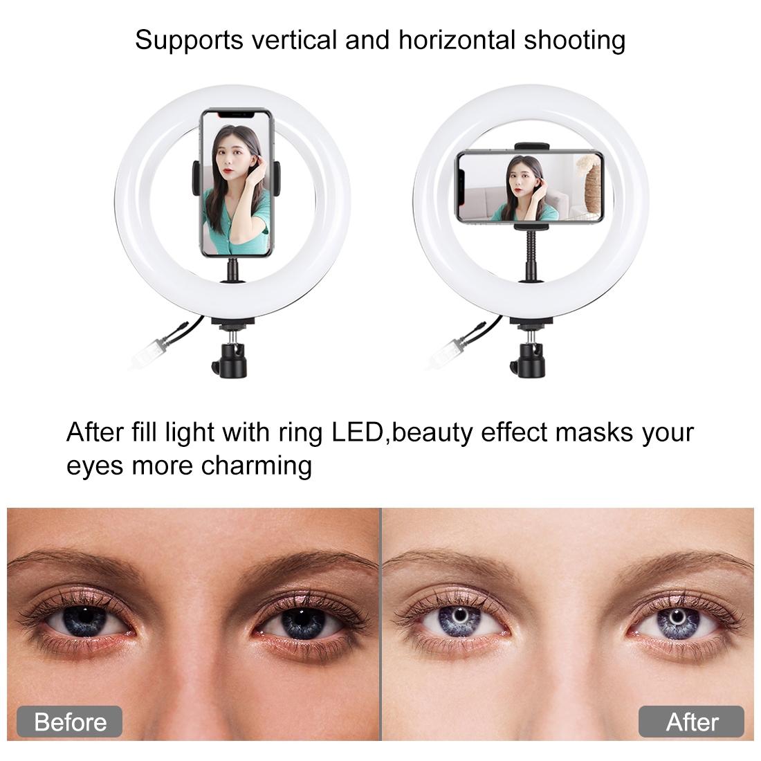 7.9 Rgbw Led Ring Light With Dual Colour Temperature And Phone Clamp-1915196683264856066