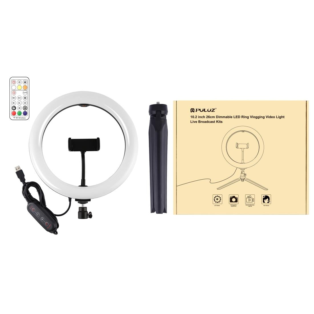 10.2 Marquee Led Beauty Light With Tripod And Remote - Dual-Colour Ring Light For Vlogging And Photography-1915196724595527684