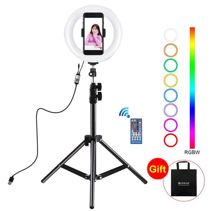 7.9 Usb Rgb Light With Dual Colour Temperature & Tripod Mount For Vlogging And Selfie Photography - Black-1915196494730891264