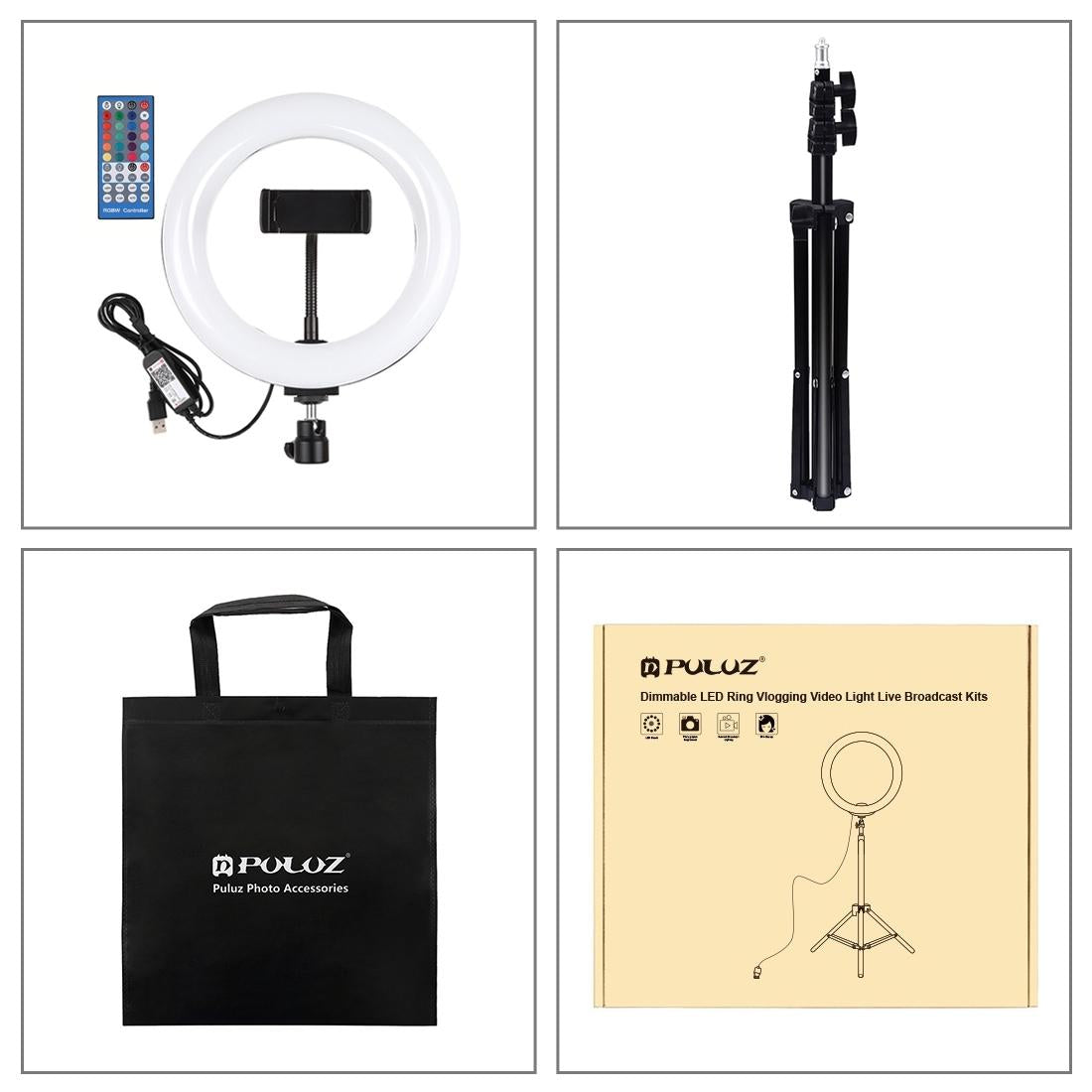 7.9 Usb Rgb Light With Dual Colour Temperature & Tripod Mount For Vlogging And Selfie Photography - Black-1915196494730891270