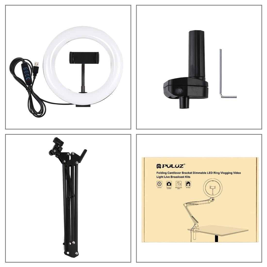 7.9 Ring Light With Usb 3 Modes Dual Colour Phone Clamp-1915196510862184452