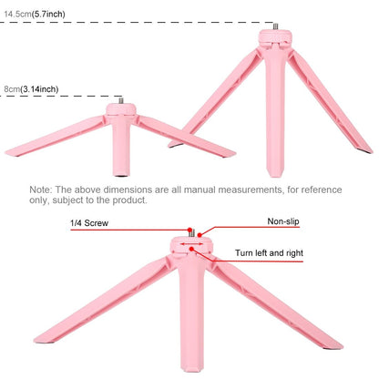 12Cm Led Ring Light With Usb 3 Modes Dimmable Cold Shoe Tripod Ball Head - Pink-1915196537399545860
