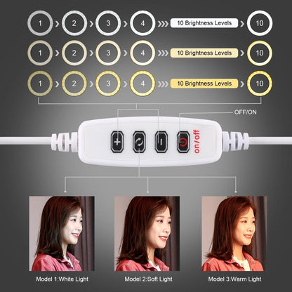 6.2 Led Ring Light With Usb 3 Modes Dimmable Cold Shoe Tripod Mount - Pink-1915196538020302853