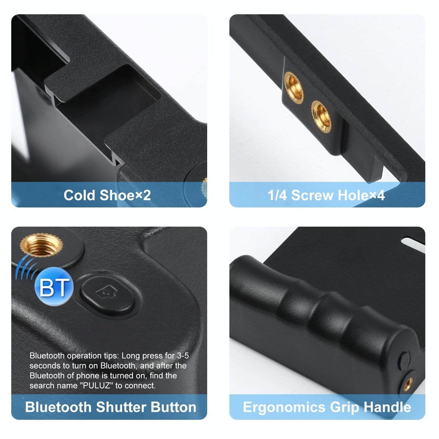 Bluetooth Vlogging Kit With Led Light Mic Tripod - Blue-1964932153376641026