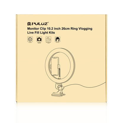 10.2 Ring Light With Monitor Clip & Usb 3 Modes Dual Colour Temperature Dimmable Curved Diffuse Vlogging Selfie Beauty Photography Video Lights Phone Clamp - Black-1915196778140012553