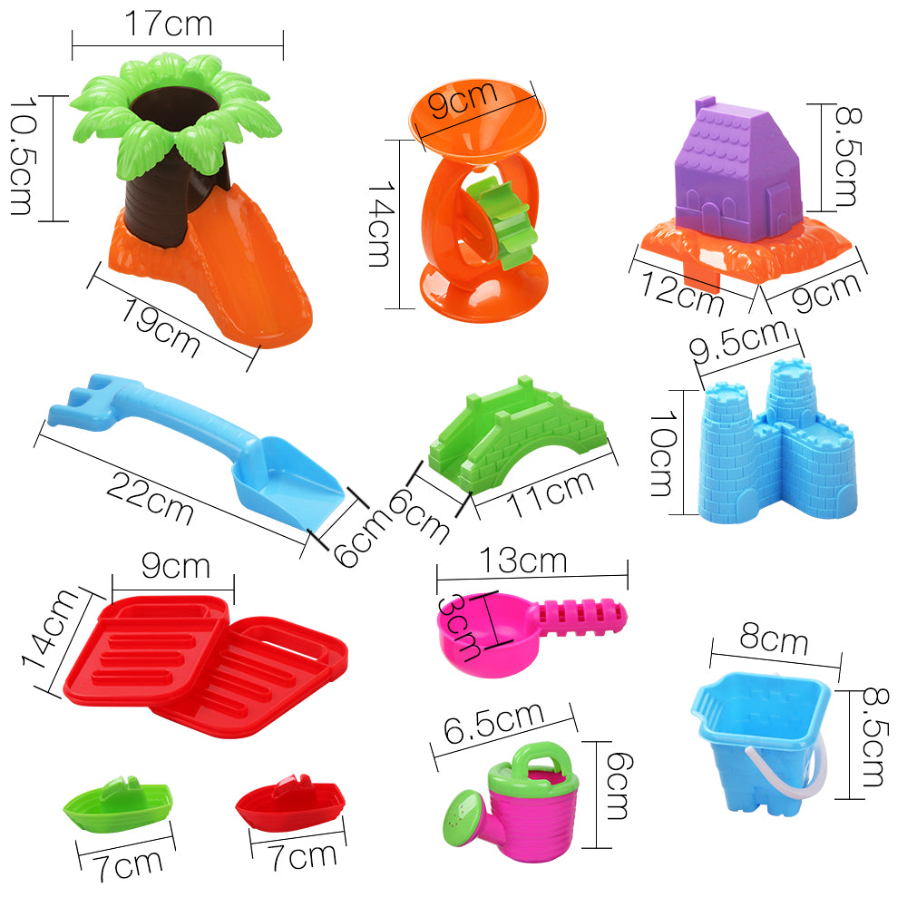 Kids Sandpit Pretend Play Set - Sand Water Table with Chair Outdoor Beach Toy (Orange)