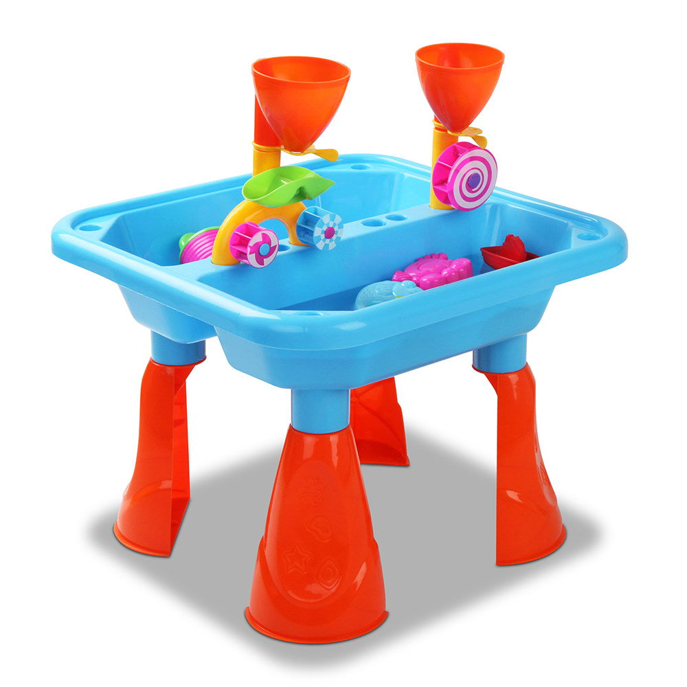 Kids Sandpit Pretend Play Set - Beach Toys Outdoor Sand Water Table (Blue)