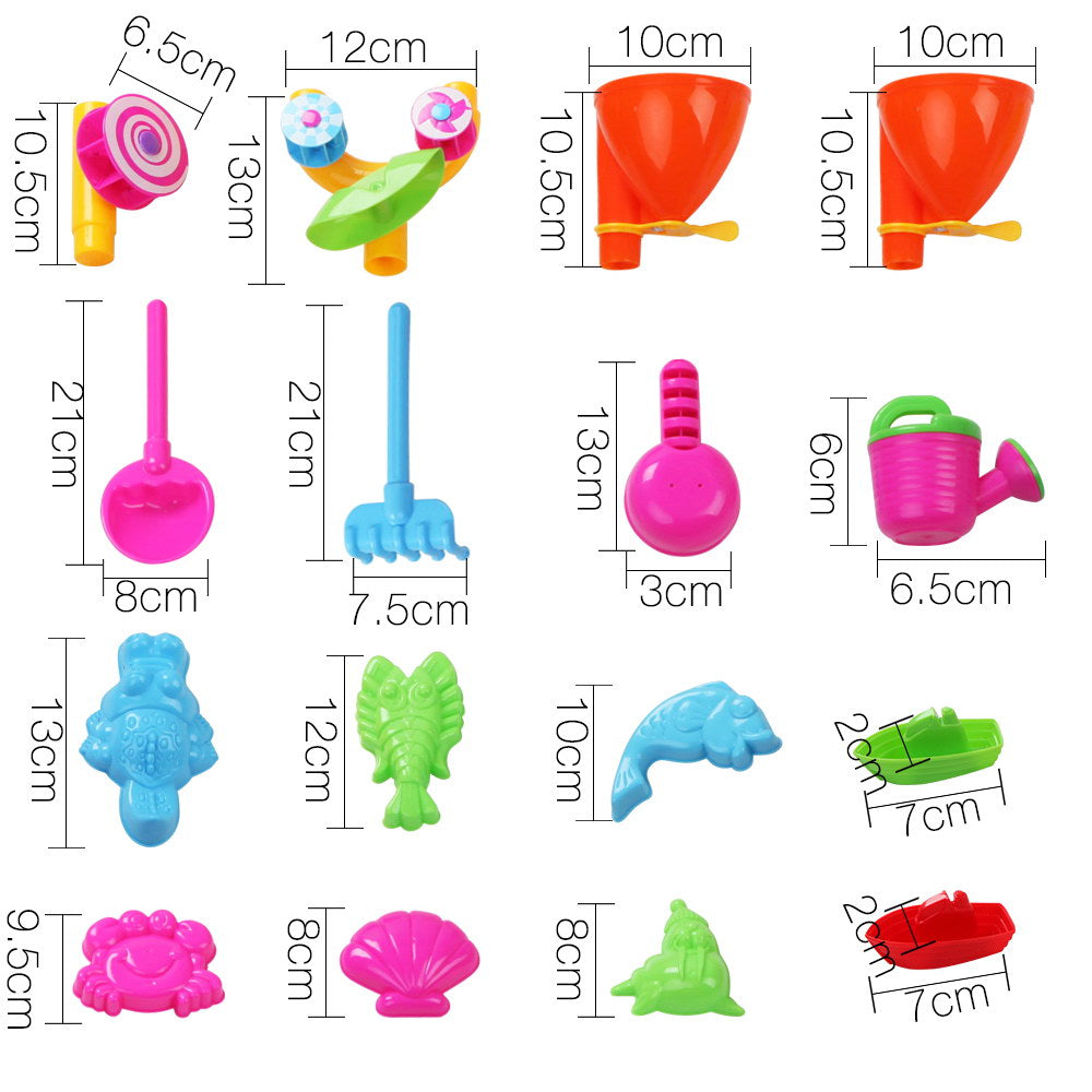 Kids Sandpit Pretend Play Set - Beach Toys Outdoor Sand Water Table (Blue)