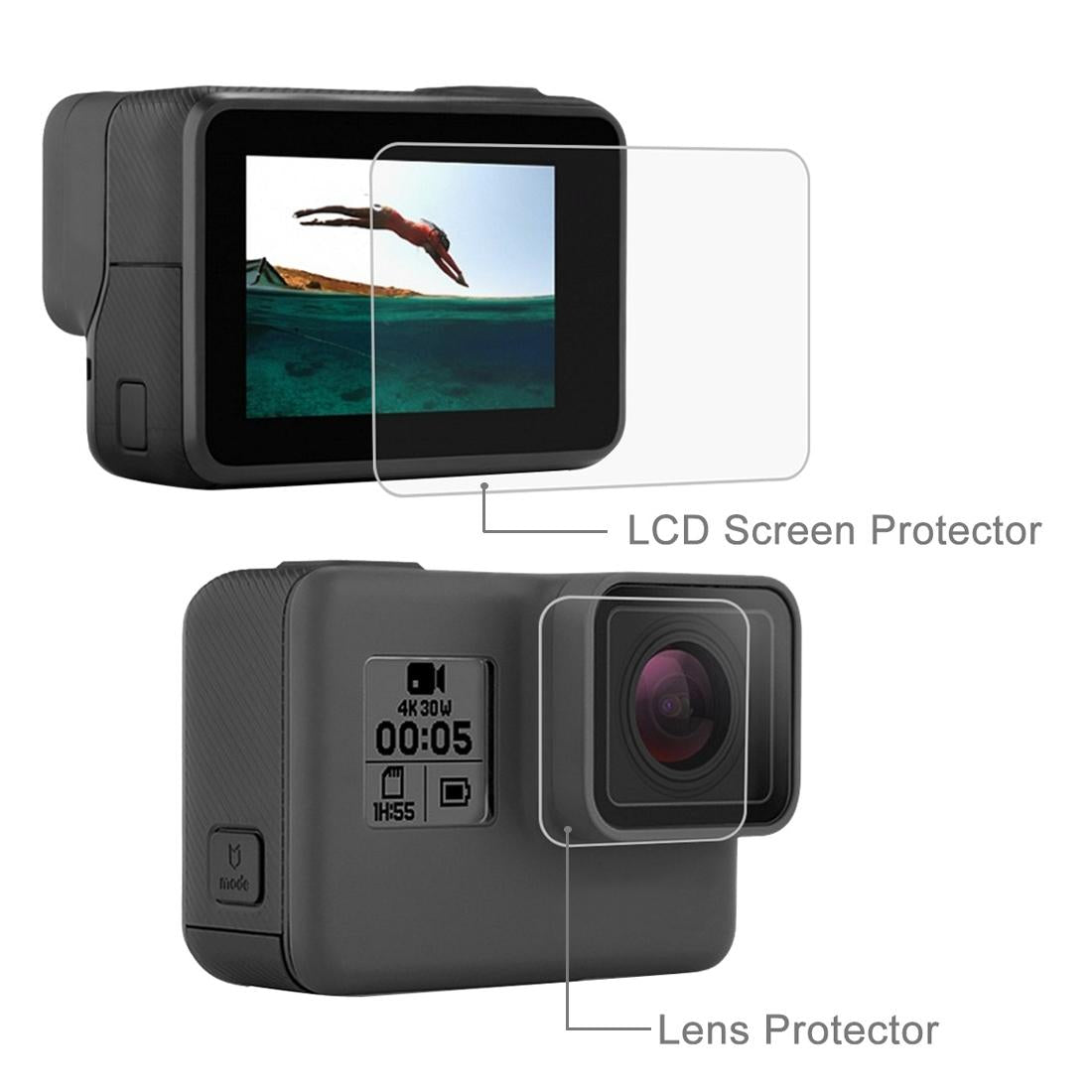 Tempered Glass Screen Protector For Gopro Hero7 / 6 / 5 - Hd Clarity-1915197938586488833