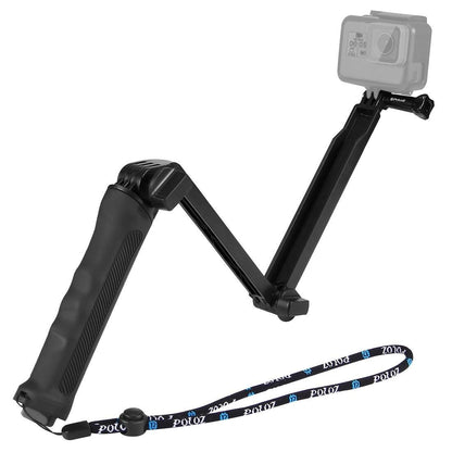 Foldable 3-Way Tripod Selfie Stick For Action Cameras - 20-58Cm Length-1915198109378547712