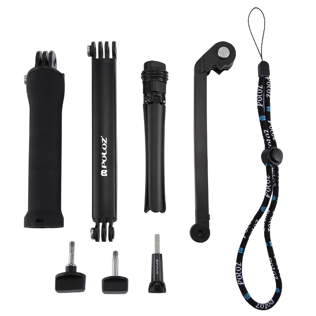 Foldable 3-Way Tripod Selfie Stick For Action Cameras - 20-58Cm Length-1915198109378547716