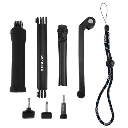 Foldable 3-Way Tripod Selfie Stick For Action Cameras - 20-58Cm Length-1915198109378547716