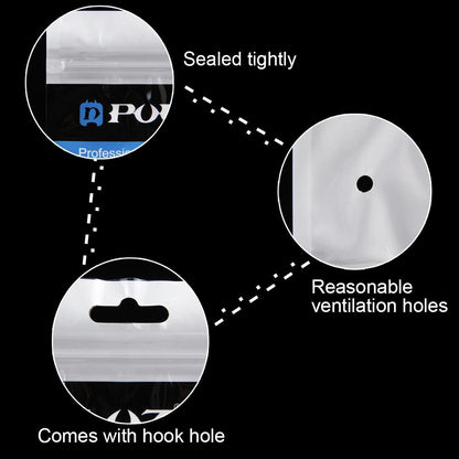 10-Pack Clear Front White Pearl Jewelry Zip Lock Bags - 34.5Cm X 9Cm With Hang Hole-1915197965140627458