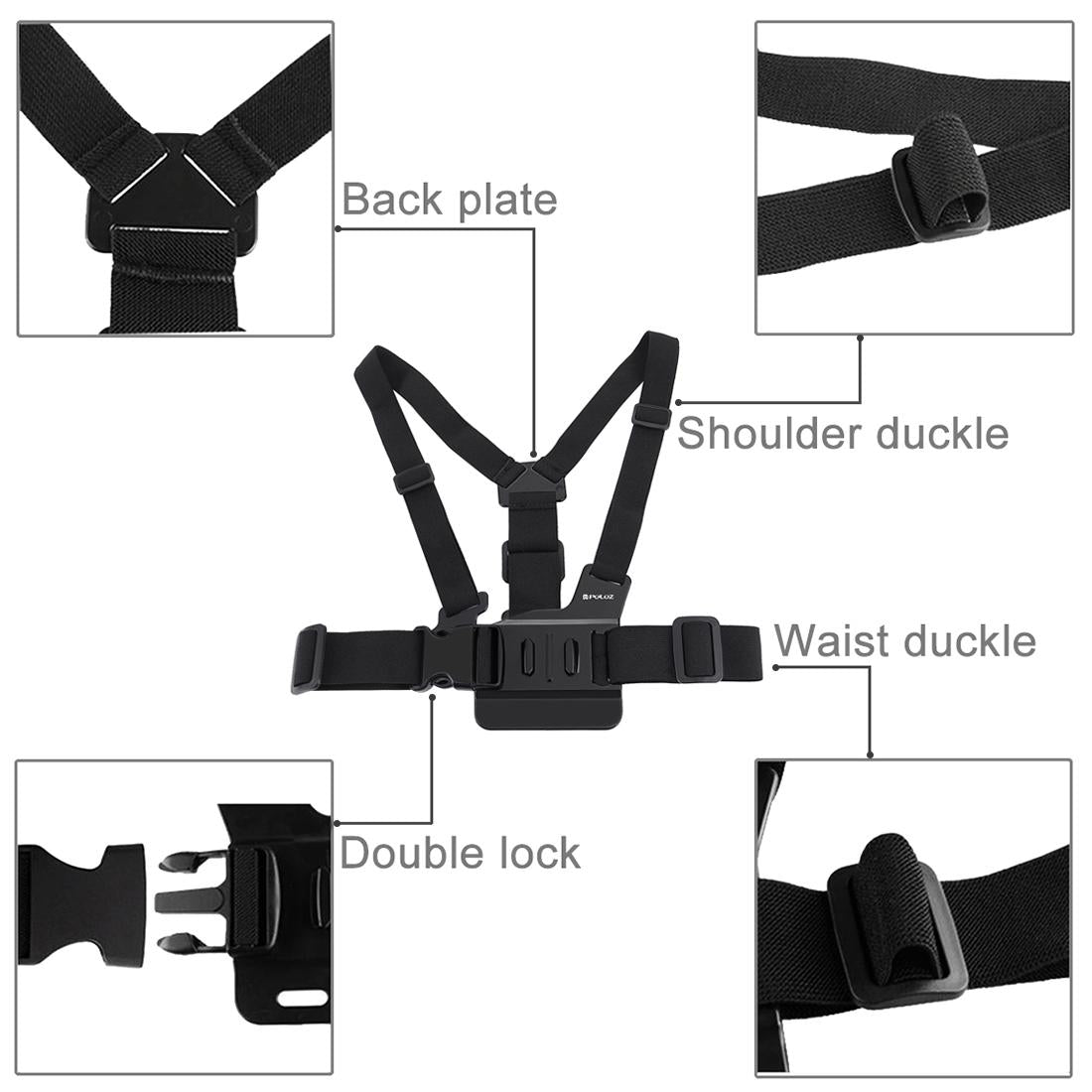 Universal Body Mount Belt For Action Cameras With J Hook And Long Screw-1915197484465000452