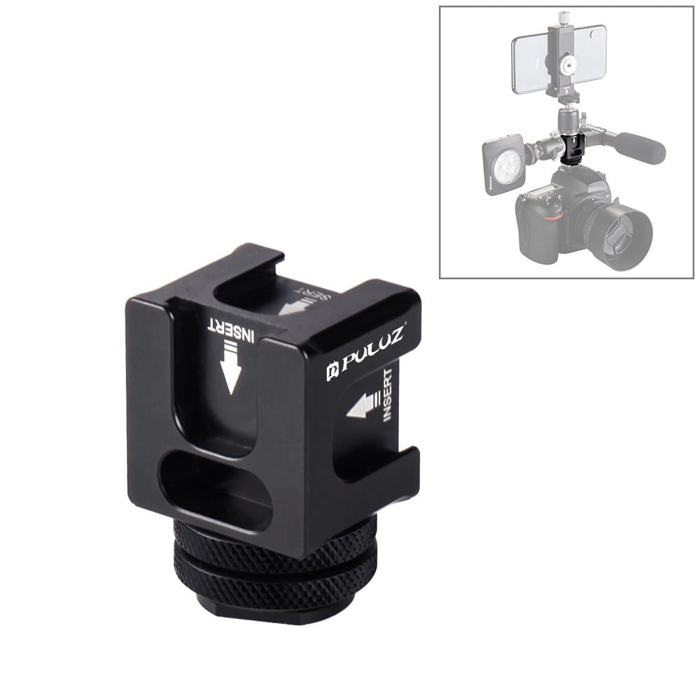 Aluminum 4-Head Hot Shoe Mount Adapter For Microphone And Flash Light-1915197891048247301