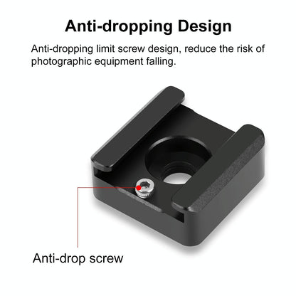 Aluminum Cold Shoe Mount For Microphone Or Flash Light - Black-1915196486765907971