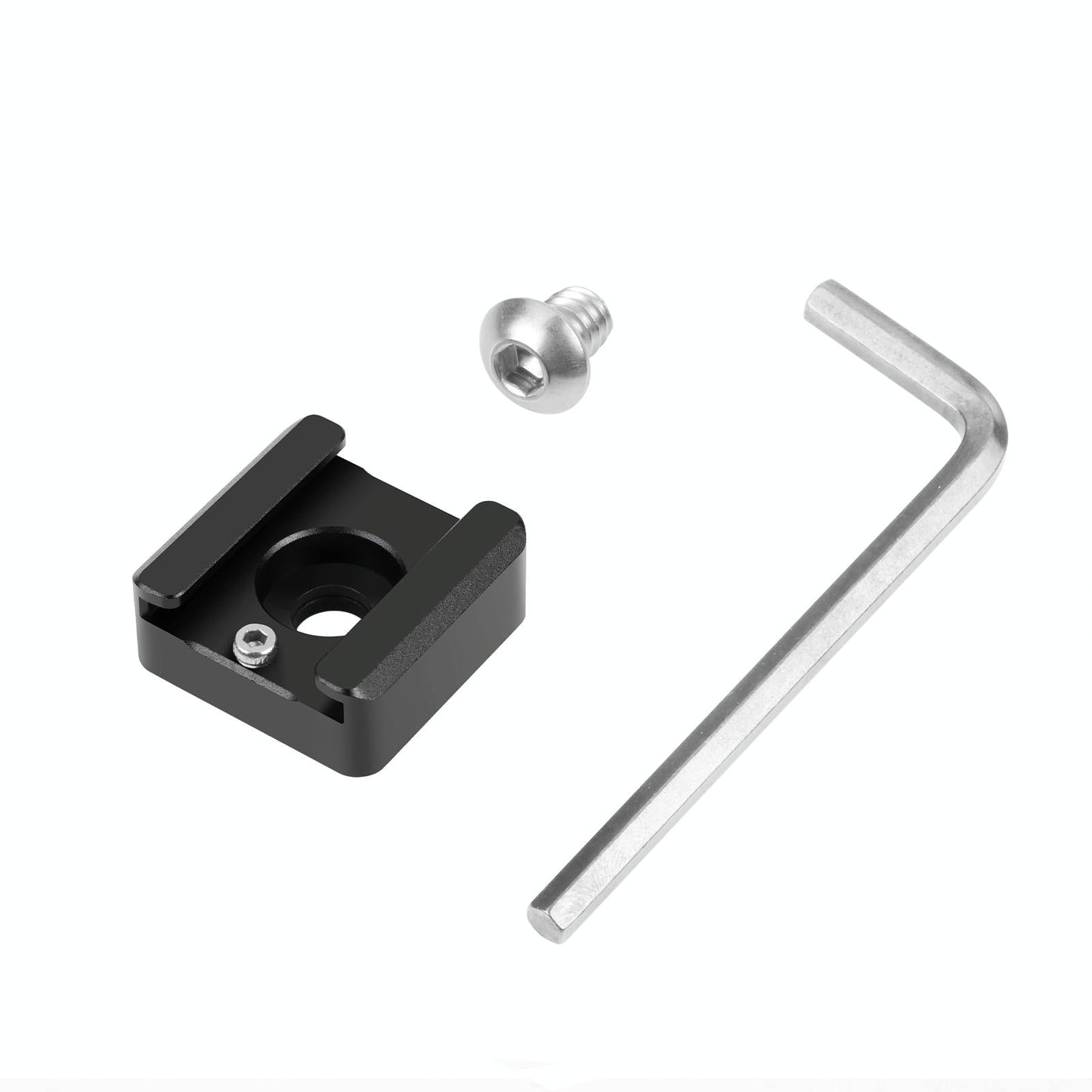 Aluminum Cold Shoe Mount For Microphone Or Flash Light - Black-1915196486765907974