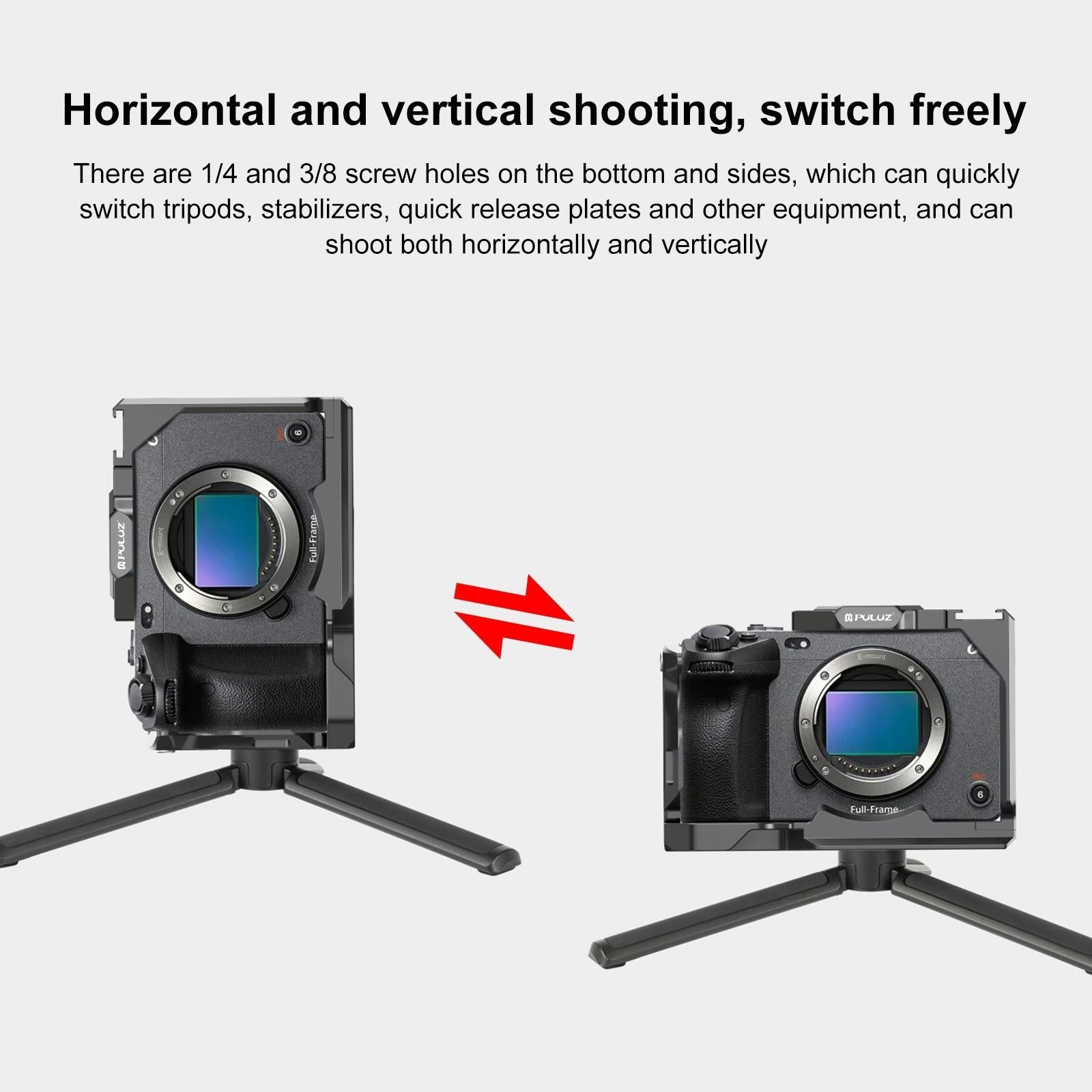 Sony Ilme-Fx30 / Fx3 Camera Cage With Nota Slider - Metal Stabilizer Rig Black-1915196697223499780