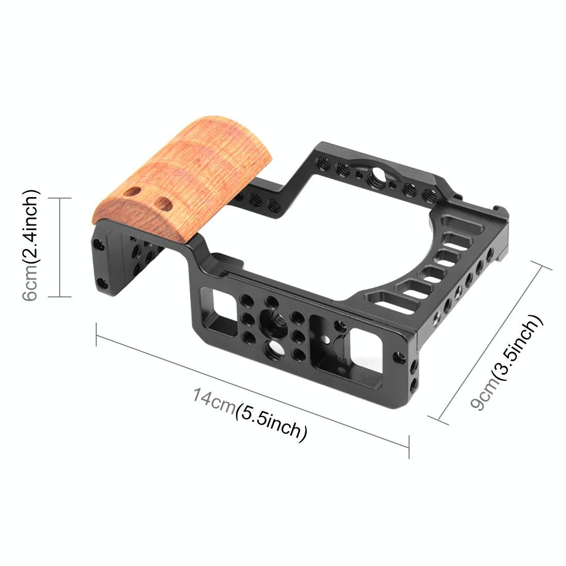 Wood Handle Metal Camera Cage For Sony Alpha 7C Stabilizer Rig-1915198410324054018