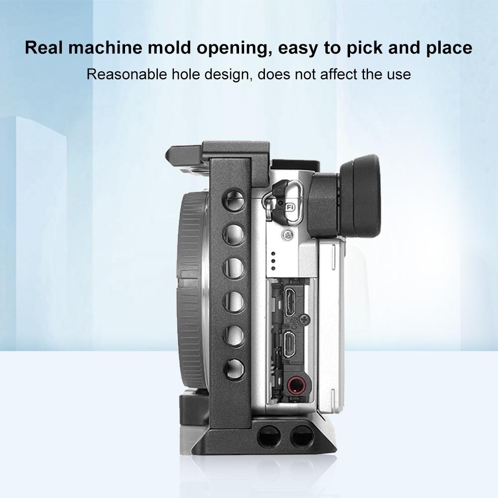 Wood Handle Metal Camera Cage For Sony A6400 / A6300 / A6100 / A6000 Stabilizer Rig-1915198014562111492