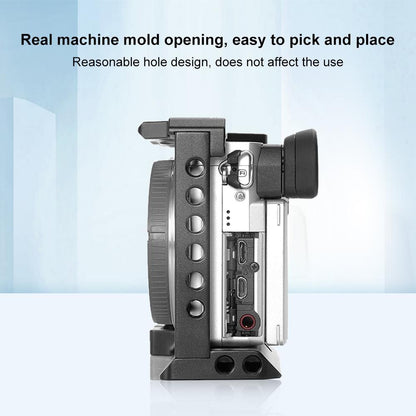 Wood Handle Metal Camera Cage For Sony A6400 / A6300 / A6100 / A6000 Stabilizer Rig-1915198014562111492