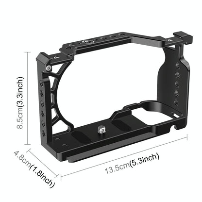 Metal Camera Cage For Sony A6500 / A6400 / A6300 / A6000 - Stabilizer Rig Black-1915196671743102977