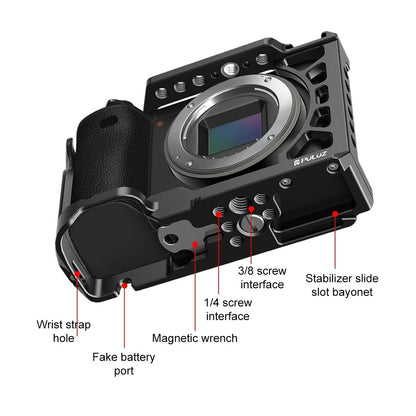 Metal Camera Cage For Sony A6500 / A6400 / A6300 / A6000 - Stabilizer Rig Black-1915196671743102980