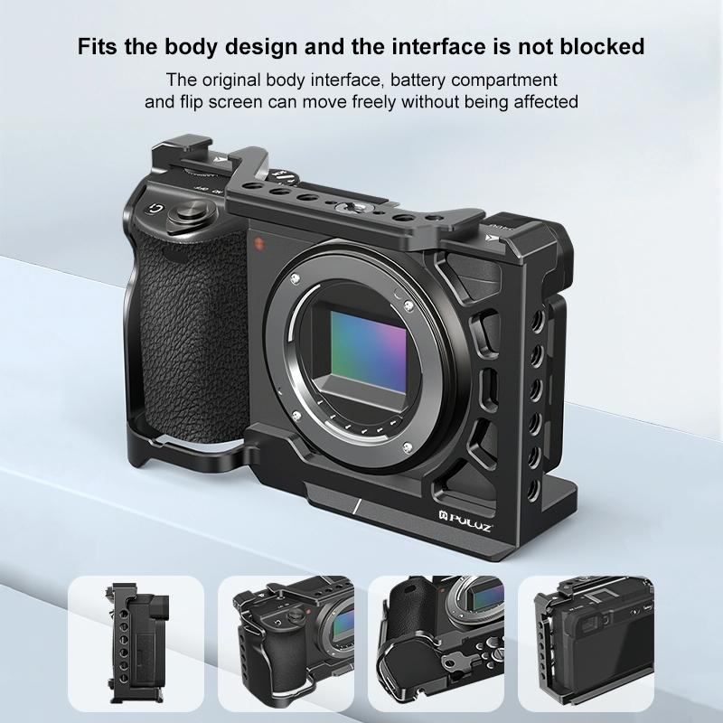Metal Camera Cage For Sony A6500 / A6400 / A6300 / A6000 - Stabilizer Rig Black-1915196671743102982