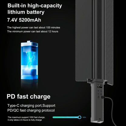 Rgb Handheld Stick Light With 72 Leds And Barndoor-1915197214246965254
