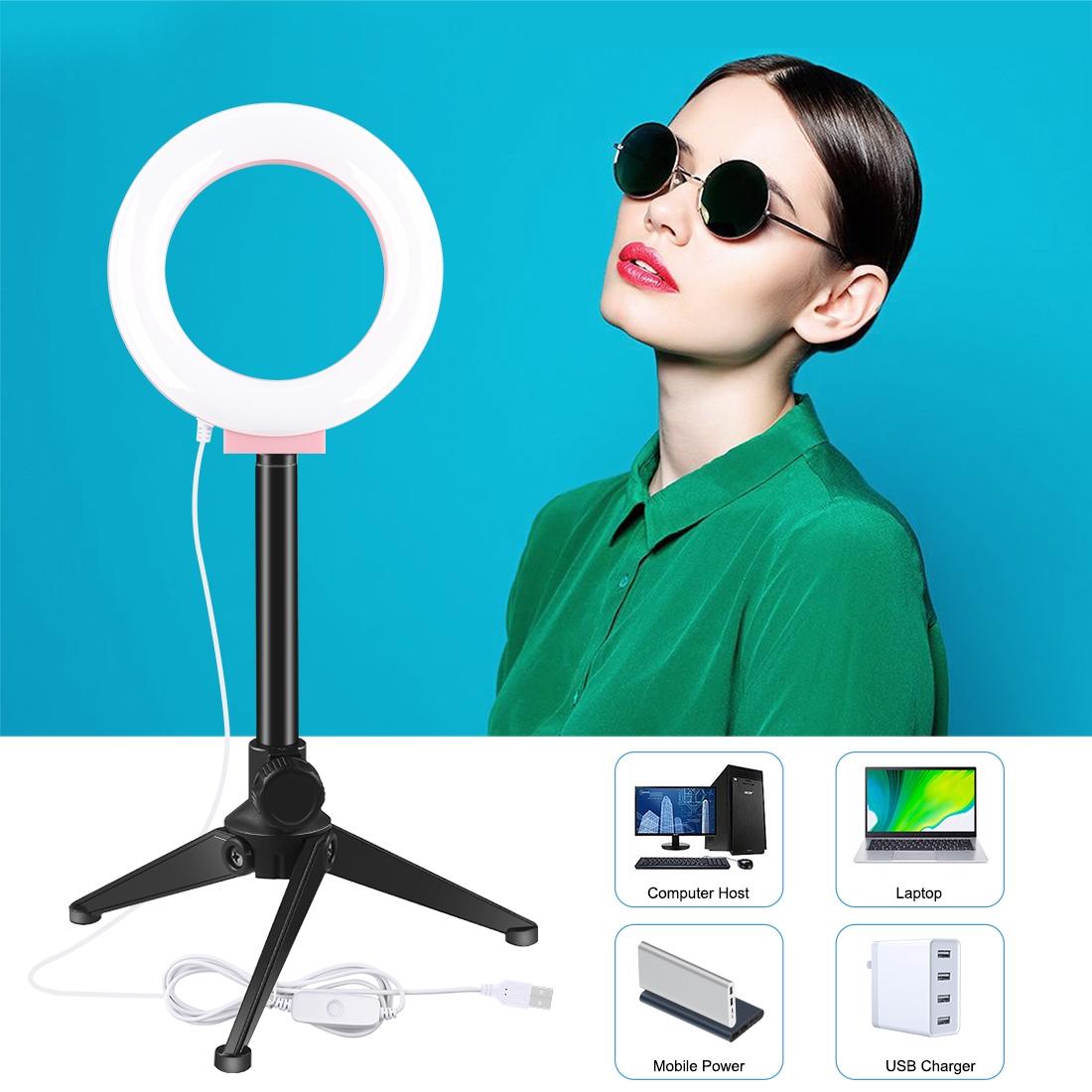 Usb Led Ring Light For Vlogging And Photography - 4.7 Inch White Light Pink-1915196536942366724