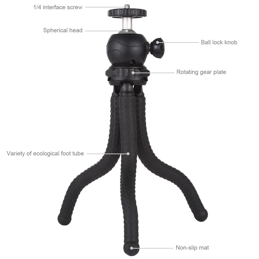 Flexible Mini Octopus Tripod With Ball Head For Slr Cameras-1915197681978970116