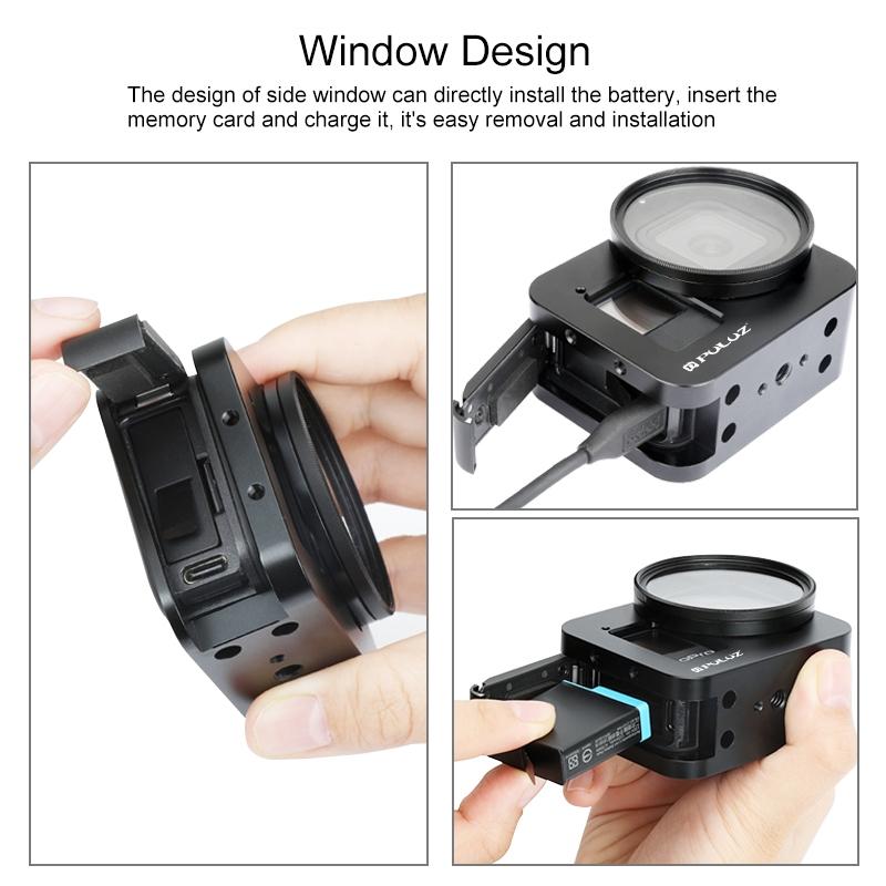 Aluminum Protective Cage With 52Mm Uv Lens For Gopro Hero8-1915196505392812038