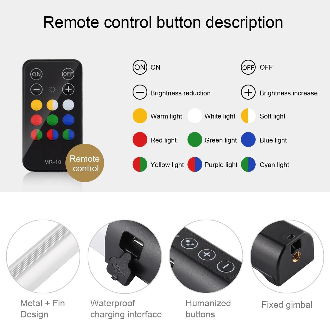 Adjustable Led Fill Light With Remote - Rgb Colour Handheld-1964932166626447363