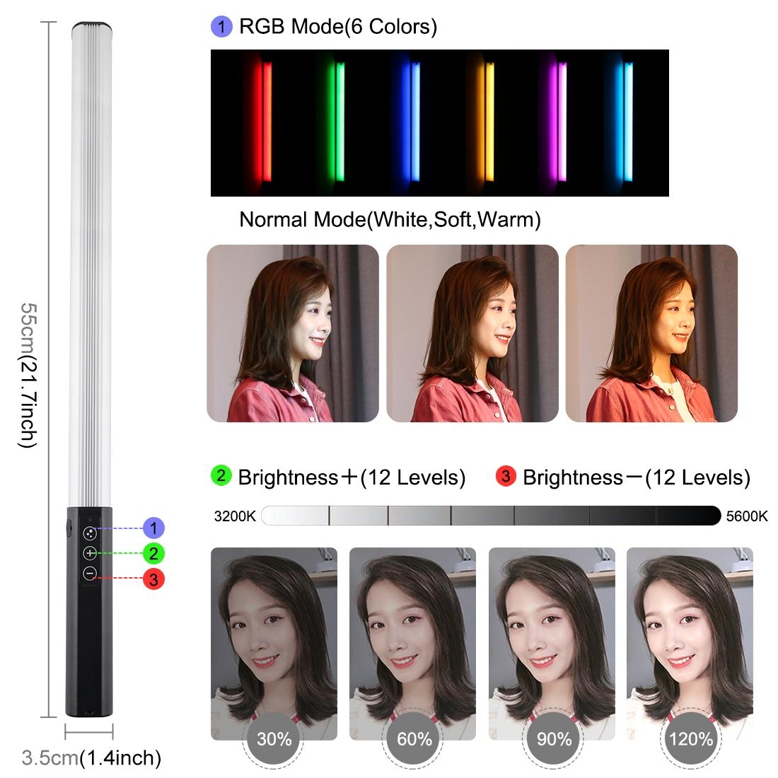 Adjustable Led Fill Light With Remote - Rgb Colour Handheld-1964932166626447364