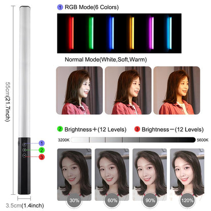 Adjustable Led Fill Light With Remote - Rgb Colour Handheld-1964932166626447364