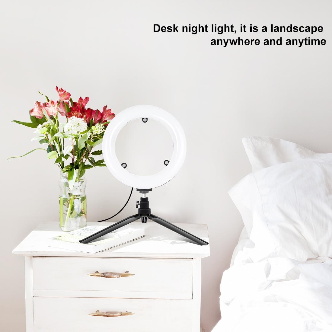 7.9 Usb 3 Modes Dimmable Dual Colour Led Ring Light With Mirror For Vlogging And Photography - Black-1915196712578846722