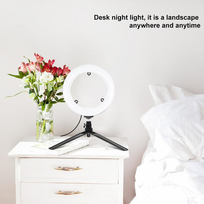 7.9 Usb 3 Modes Dimmable Dual Colour Led Ring Light With Mirror For Vlogging And Photography - Black-1915196712578846722