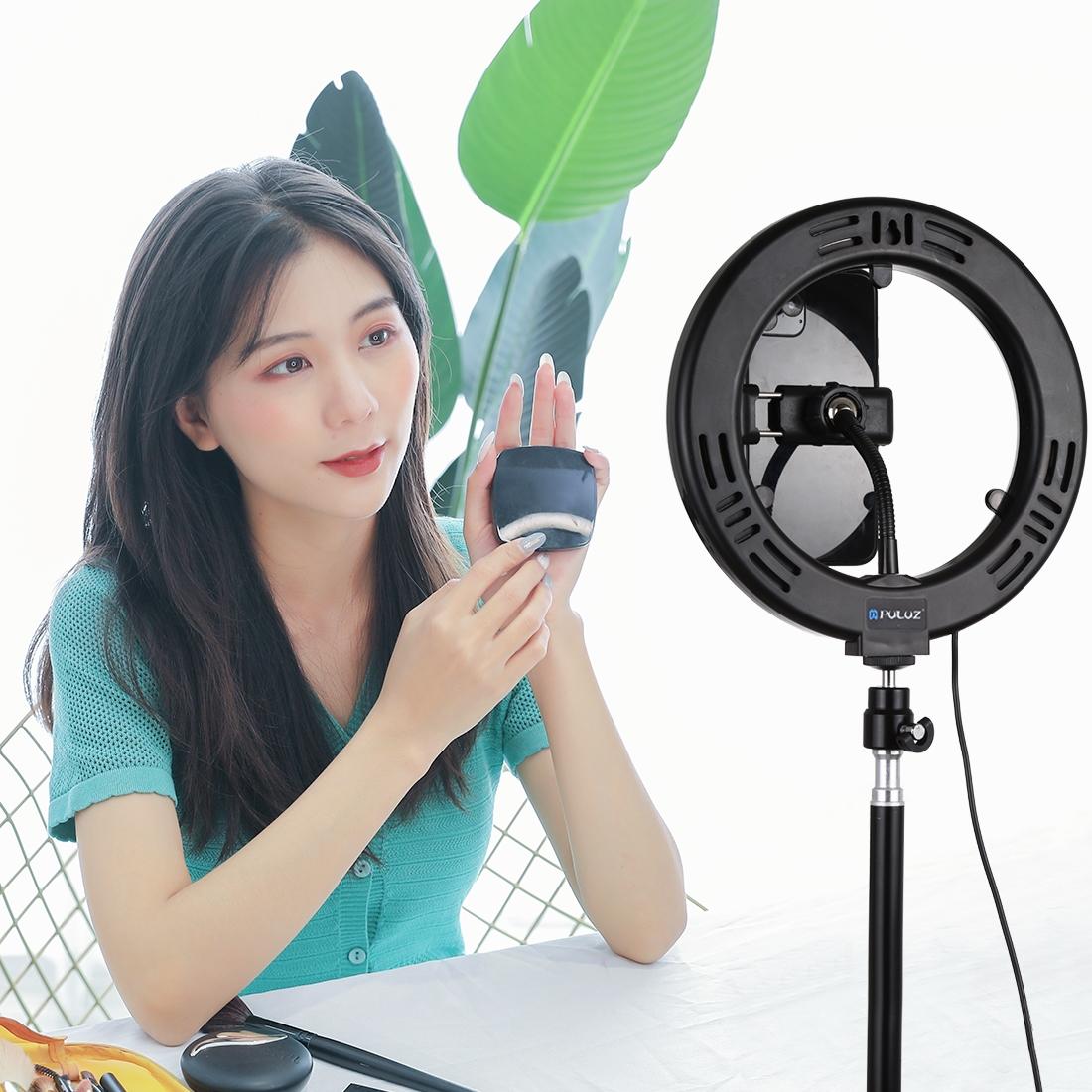 7.9 Usb 3 Modes Dimmable Dual Colour Led Ring Light With Mirror For Vlogging And Photography - Black-1915196712578846724