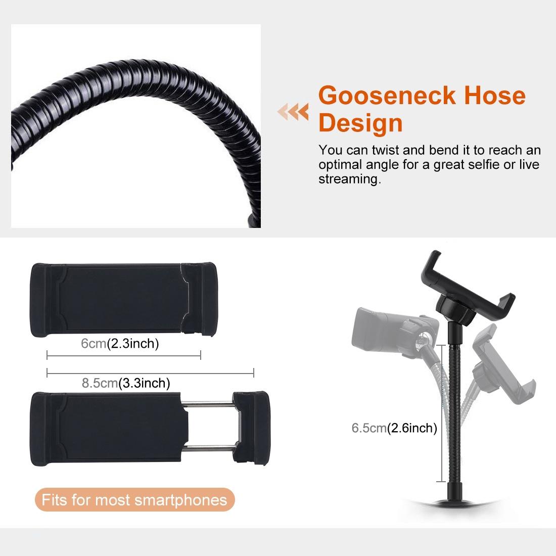 7.9 Usb 3 Modes Dimmable Dual Colour Led Ring Light With Mirror For Vlogging And Photography - Black-1915196712578846726