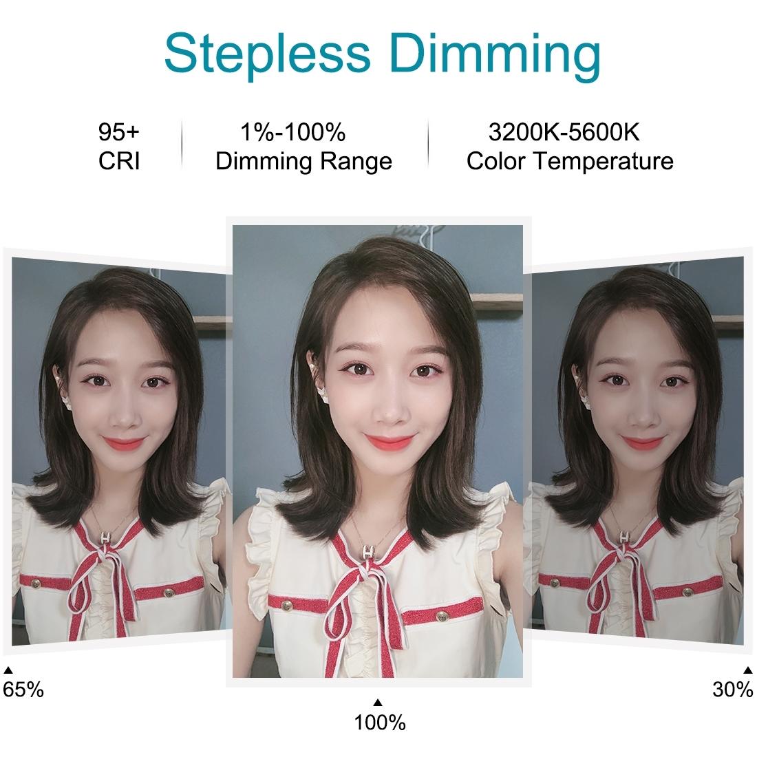 7.9 Usb 3 Modes Dimmable Dual Colour Led Ring Light With Mirror For Vlogging And Photography - Black-1915196712578846728