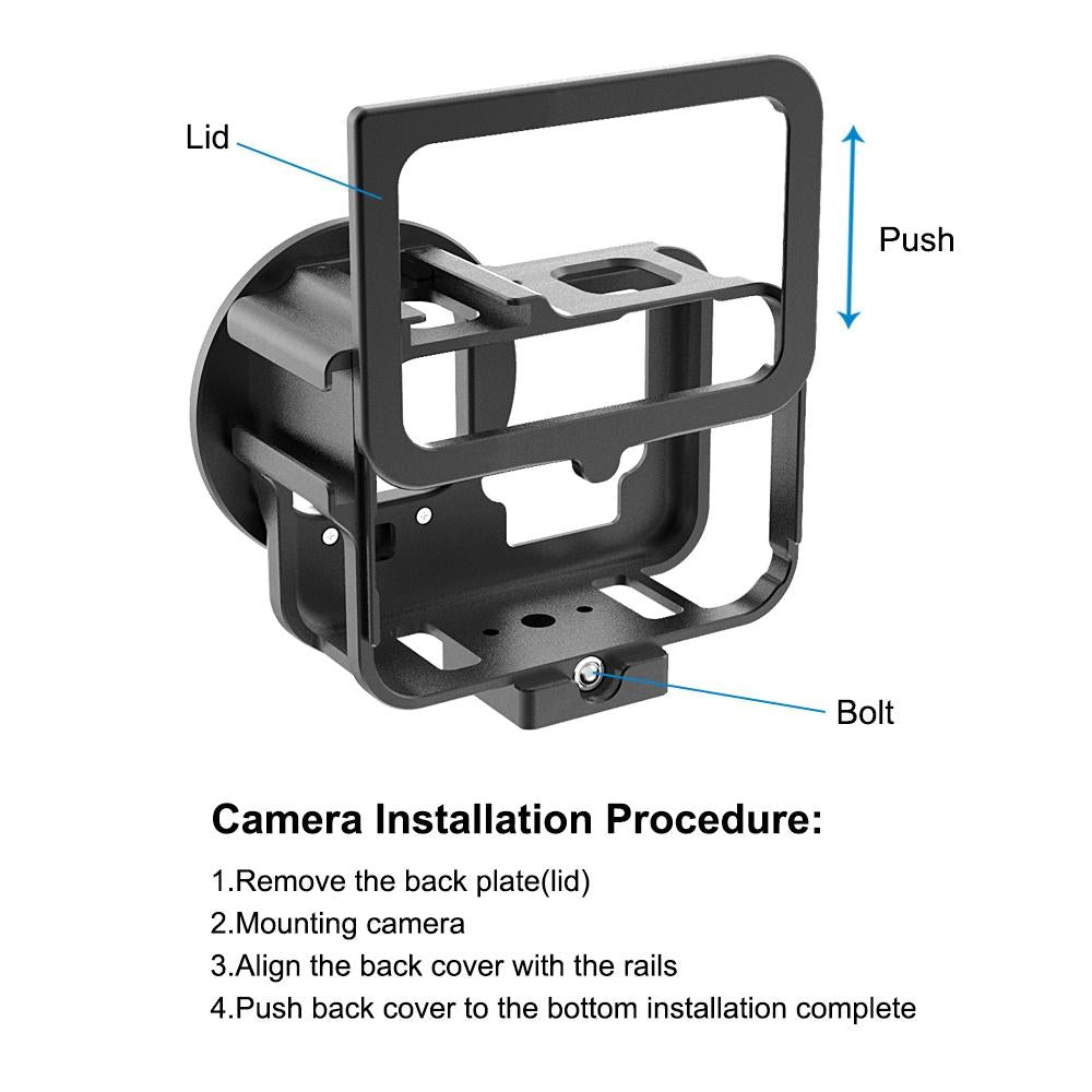 Aluminum Protective Cage For Gopro Hero With Uv Lens And Insurance Frame-1915196498111500294